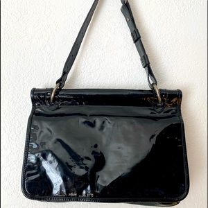 Vintage Dries Van Note black shiny patent leather Y2K 90s handbag